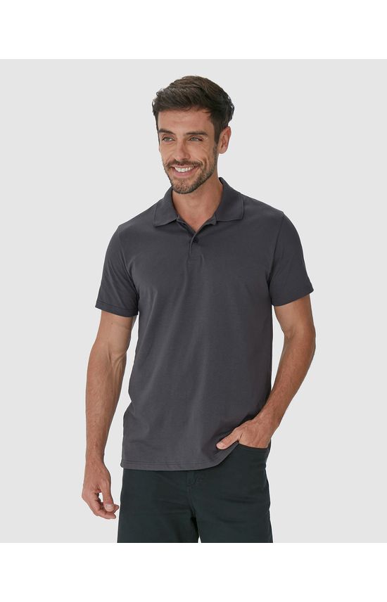 Camisa Polo Básica Masculina Peitilho Frontal Em Algodão