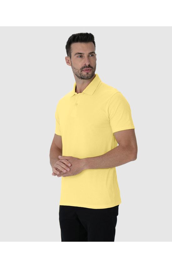 Camisa Polo Básica Masculina Peitilho Frontal Em Algodão