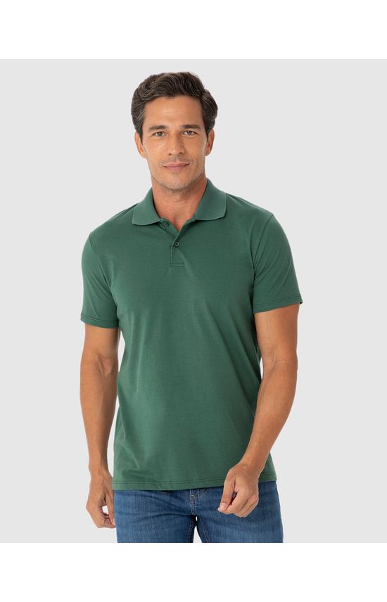 Camisa Polo Básica Masculina Peitilho Frontal Em Algodão