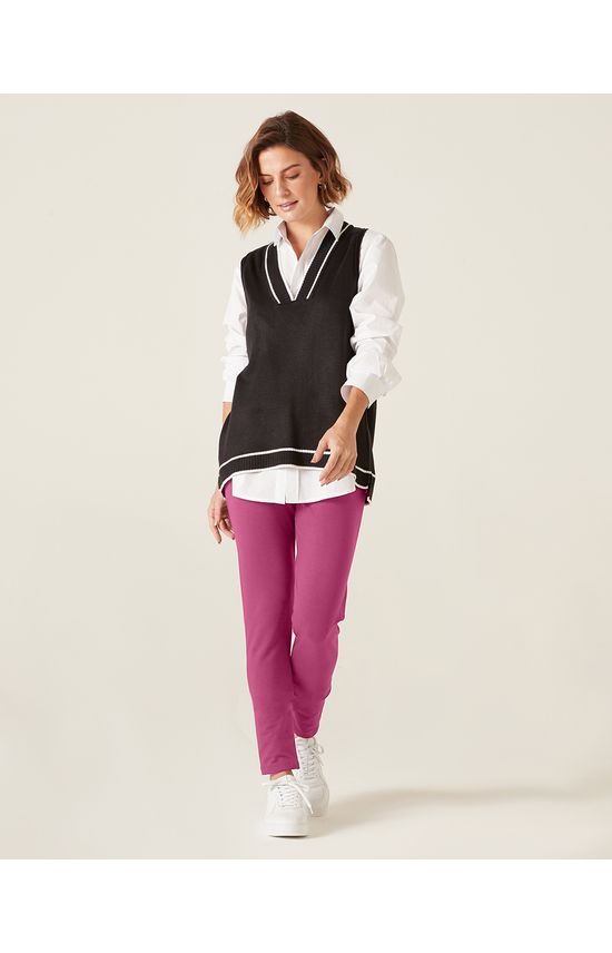 Calça Básica Feminina Moletom Stretch Flanelado