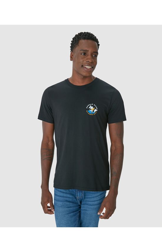 Camiseta Masculina Pato Donald Estampa Frente E Costas Em Algodão
