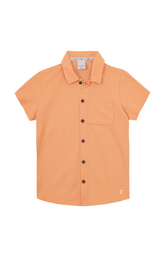 Camisa Menino Manga Curta Bolso Frontal Em Piquet Losango - Carinhoso