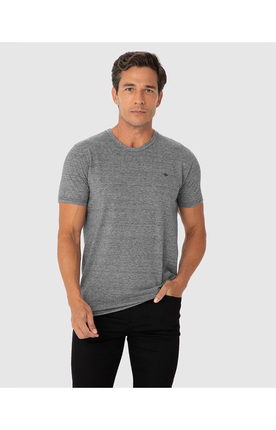 Camiseta Básica Masculina Decote Redondo Malha Rajada Anti Odor