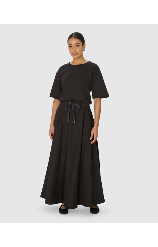 Saia Midi Feminina Evasê Bolso Lateral - Abrace O Futuro