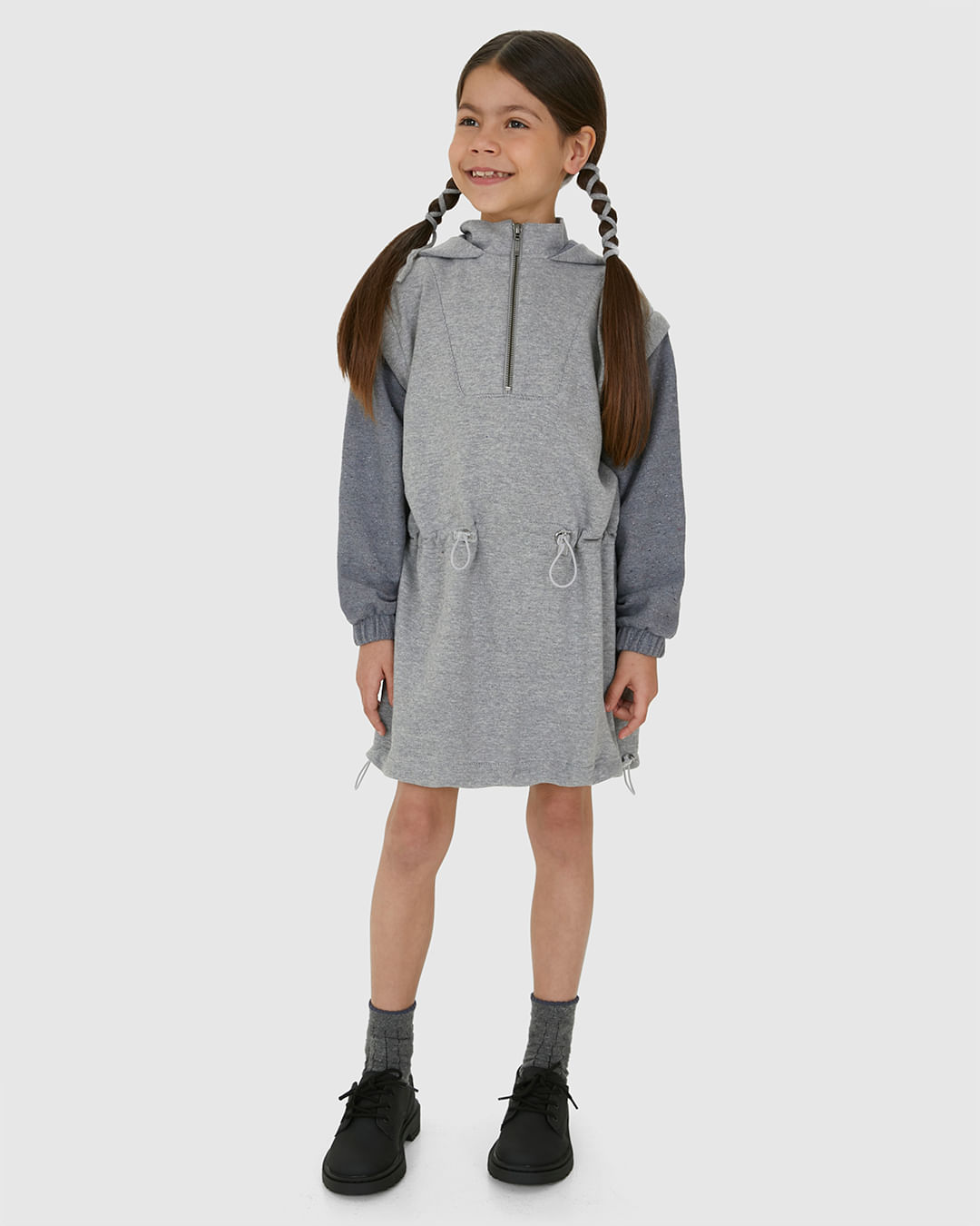 Vestido Infantil com Manga Removível Moletom - Abrace o Futuro Malwee Kids