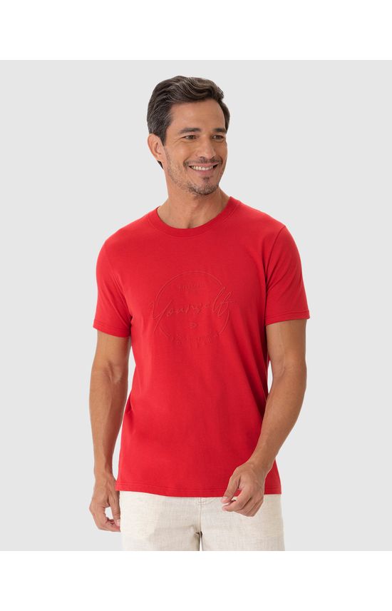 Camiseta Masculina Estampa Alto Relevo Em Algodão