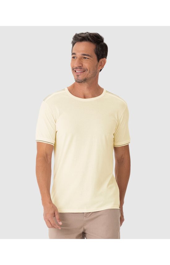 Camiseta Masculina Com Detalhe Retilínea Em Algodão