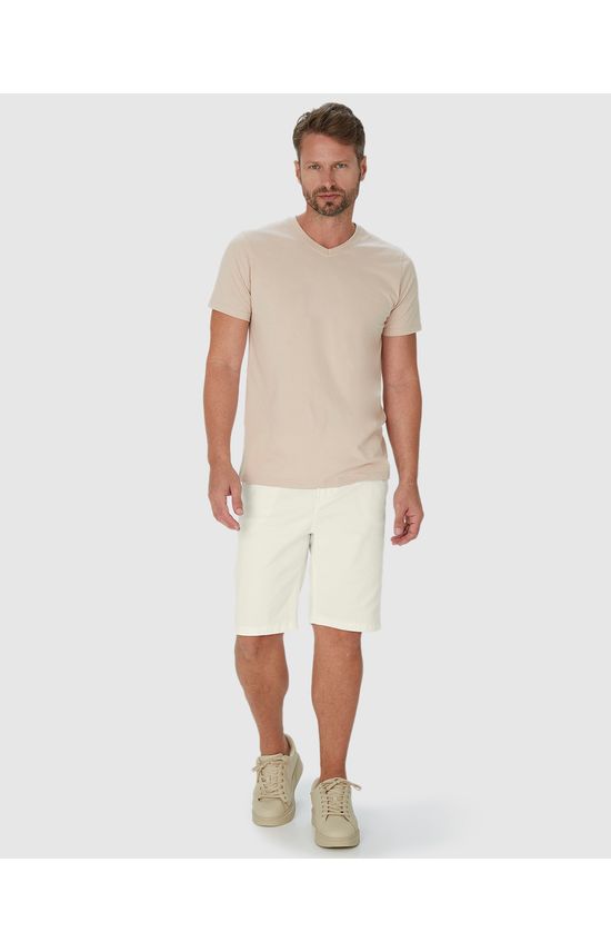 Bermuda Tradicional Masculina Em Sarja Com Elastano