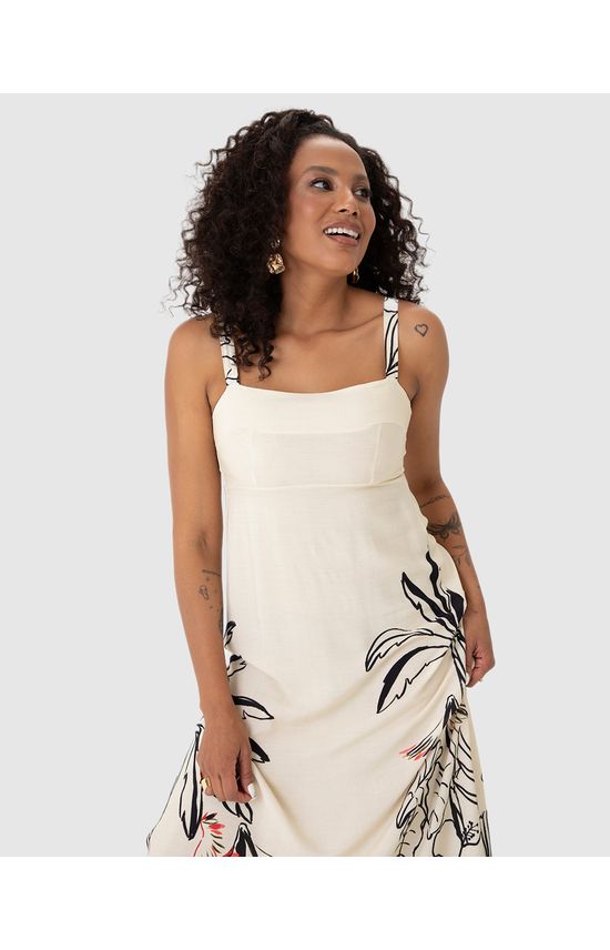 Vestido Longo Feminino Estampa Digital Em Viscose