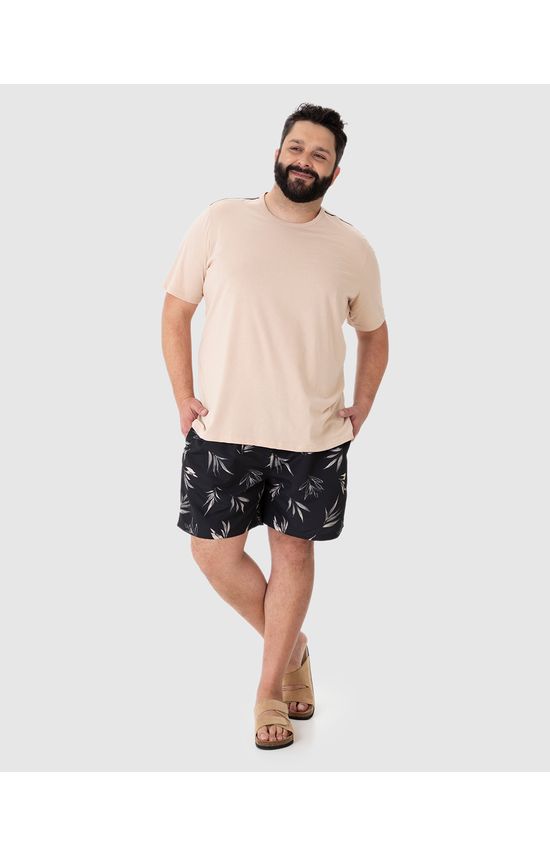 Shorts Masculino Plus Size Cós Com Cadarço Funcional Em Tafetá