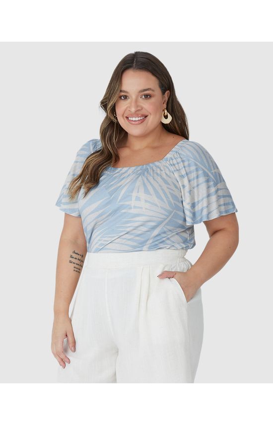 Blusa Feminina Plus Size Ampla Em Malha Viscolinho Stretch