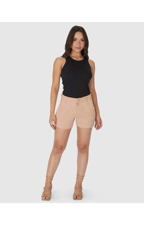 Shorts Alfaiataria Feminino Em Sarja Com Elastano