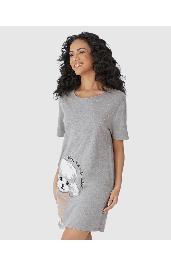 Camisola Feminina Manga Curta Things That Make Me Happy Em Algodão