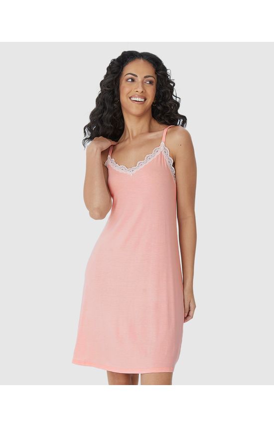 Camisola Feminina Slim Decote V Rendado Em Viscose Stretch