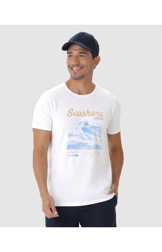 Camiseta Masculina Seashore Em Algodão