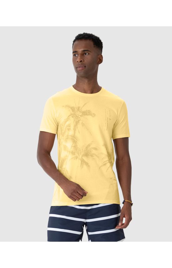 Camiseta Masculina Slim Estampada Em Algodão