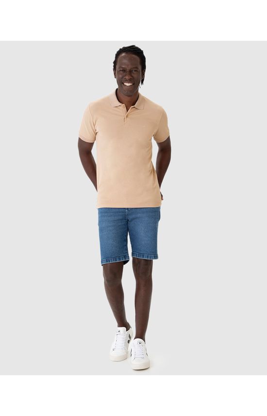 Camisa Polo Regular Masculina Em Piquet Stretch