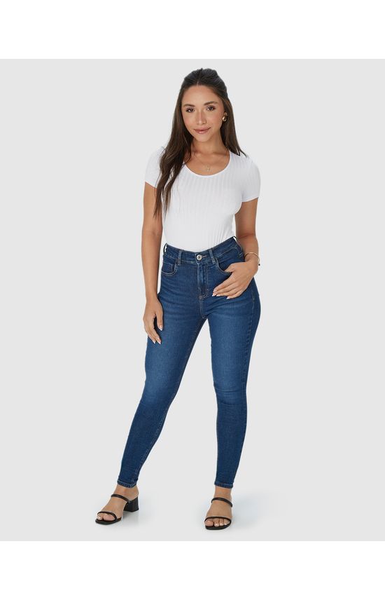Calça Skinny Feminina Elástico Interno Em Flex Jeans