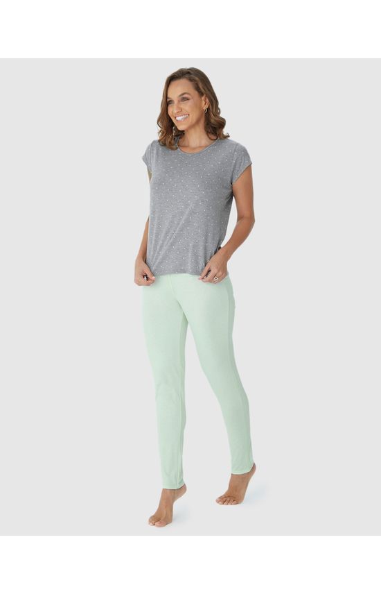 Calça Feminina De Pijama Em Malha Viscose Stretch