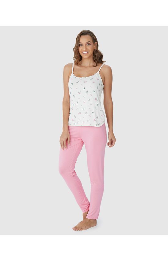 Calça Feminina De Pijama Em Malha Viscose Stretch