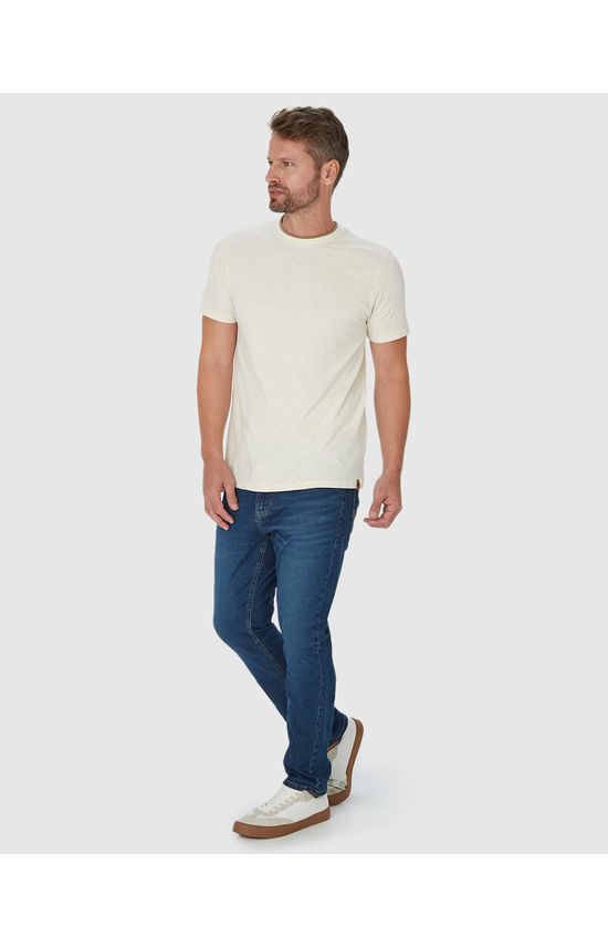 Calça Slim Masculina Cintura Média Em Flex Jeans