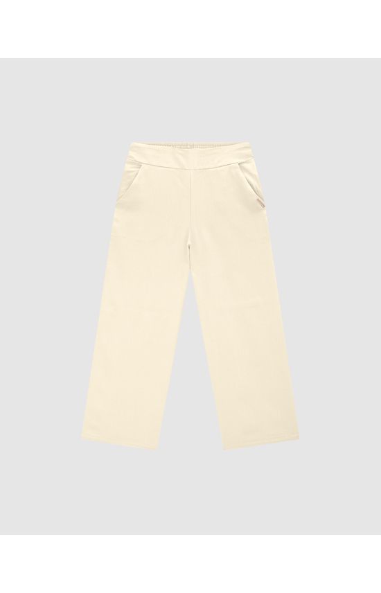 Calça Menina Wide Leg Em Viscose Lurex - Carinhoso