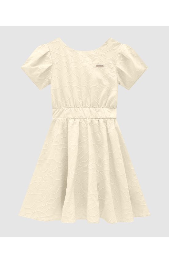 Vestido Menina Bordado Corações Em Algodão - Carinhoso