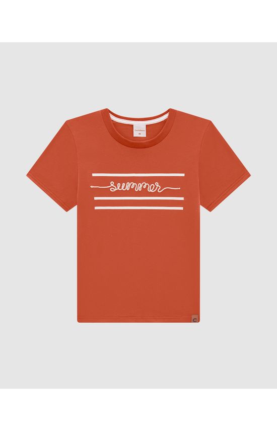 Camiseta Menino Bordado Summer Em Algodão - Carinhoso