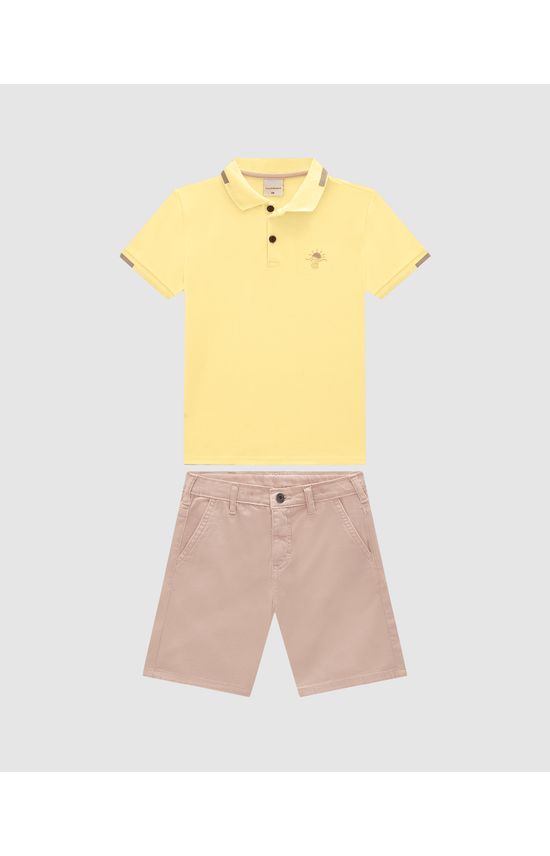 Conjunto Menino Camisa Polo E Bermuda Sarja - Carinhoso