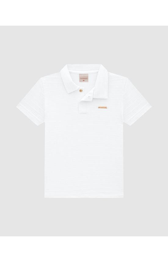 Blusa Menina Polo Em Malha Texturizada - Carinhoso