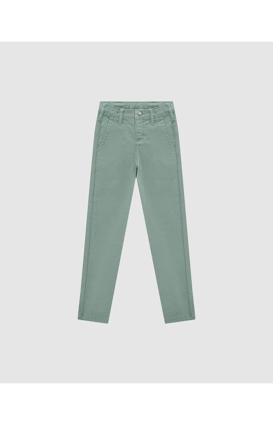 Calça Menino Chino Cintura Média Em Sarja Com Elastano - Carinhoso