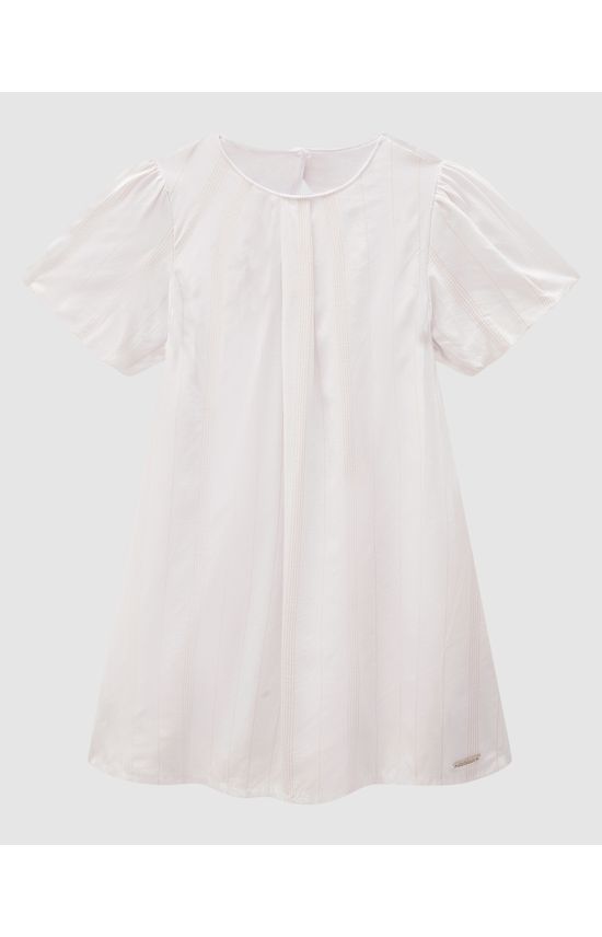 Vestido Menina Manga Balonê Em Viscose Lurex - Carinhoso