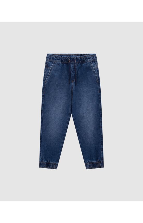 Calça Menino Jogger Cintura Média Em Jeans Com Elastano - Carinhoso