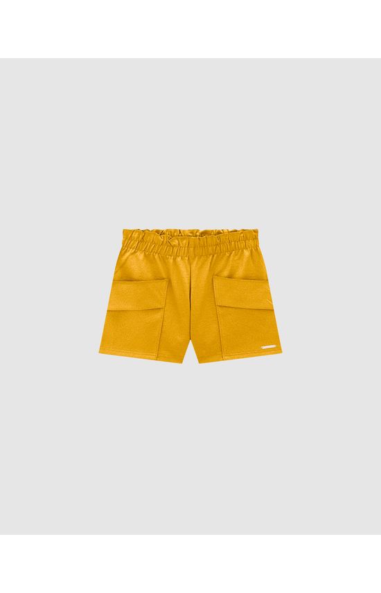 Shorts Menina Clochard Bolso Funcional Em Algodão - Carinhoso