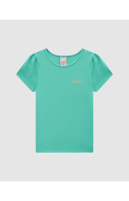 Blusa Menina Bordado No Peitoral Em Malha De Algodão - Carinhoso