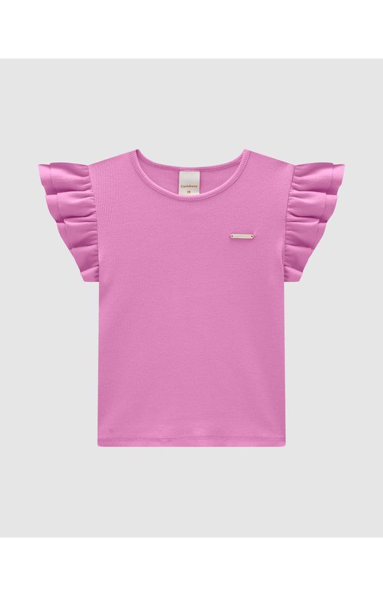 Blusa Menina Manga Babado Em Ribana - Carinhoso