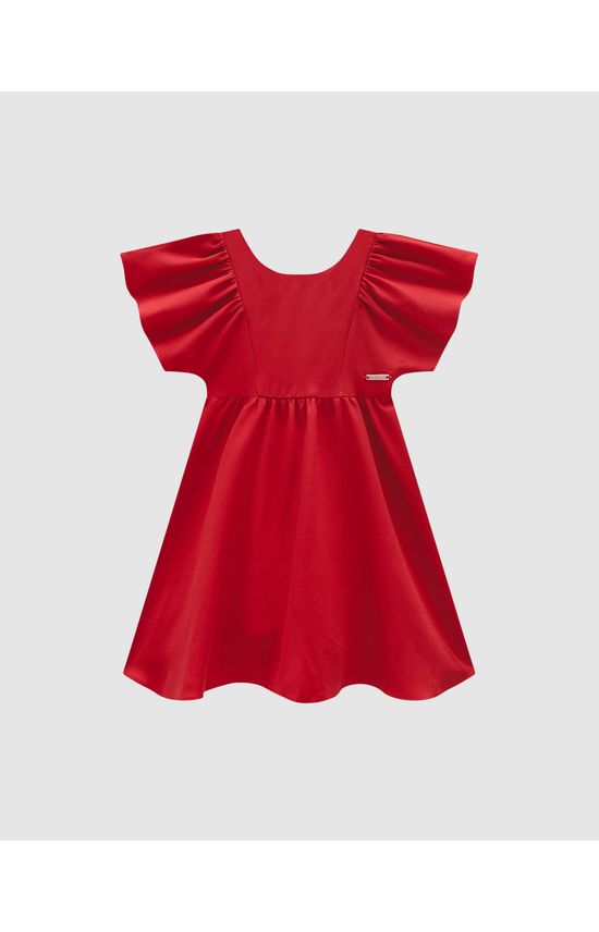Vestido Menina Lastex Costas Em Crepe - Carinhoso