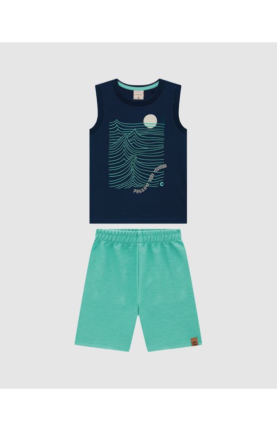 Conjunto Menino Regata Follow The Waves Em Algodão - Carinhoso
