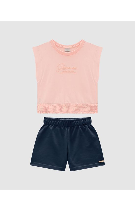 Conjunto Menina Blusa Shine On Em Algodão - Carinhoso