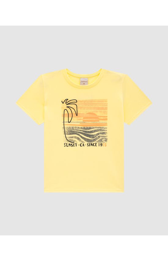 Camiseta Menino Estampa Sunset Em Algodão - Carinhoso