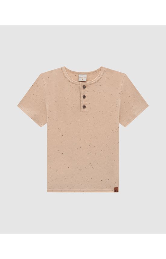 Camiseta Menino Peitilho Com Botões Em Malha Botonê - Carinhoso