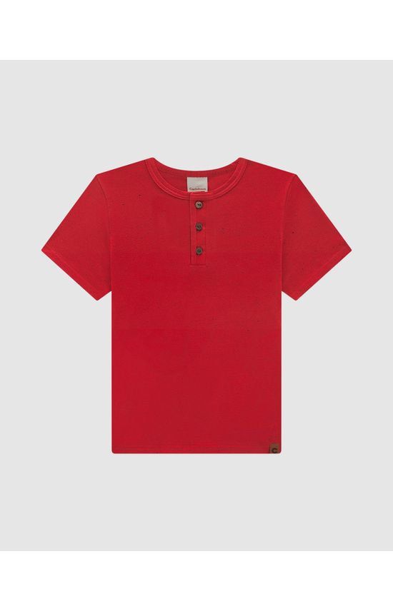 Camiseta Menino Peitilho Com Botões Em Malha Botonê - Carinhoso