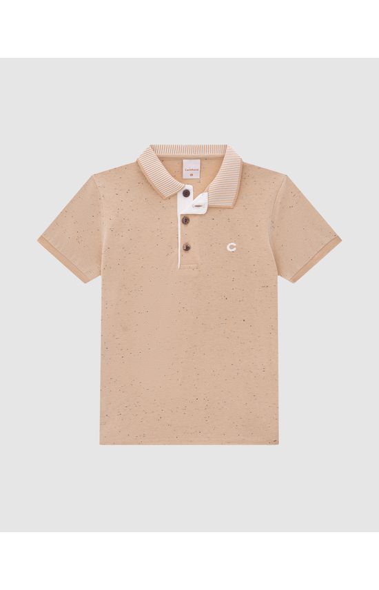 Camisa Polo Menino Manga Curta Em Malha Botonê - Carinhoso