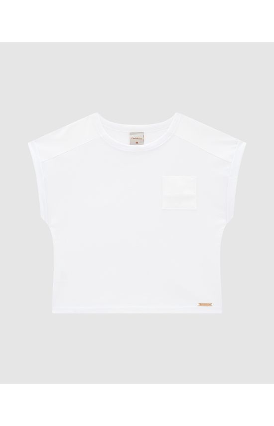 Blusa Menina Box Bolso Peitoral Em Algodão - Carinhoso
