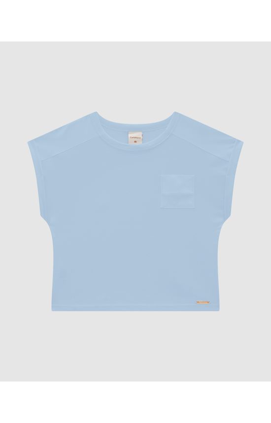 Blusa Menina Box Bolso Peitoral Em Algodão - Carinhoso