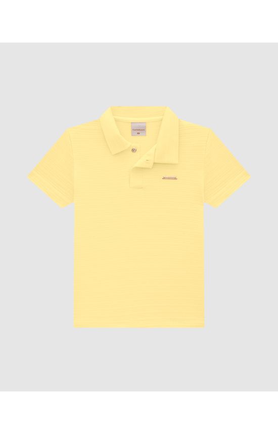 Blusa Menina Polo Em Malha Texturizada - Carinhoso
