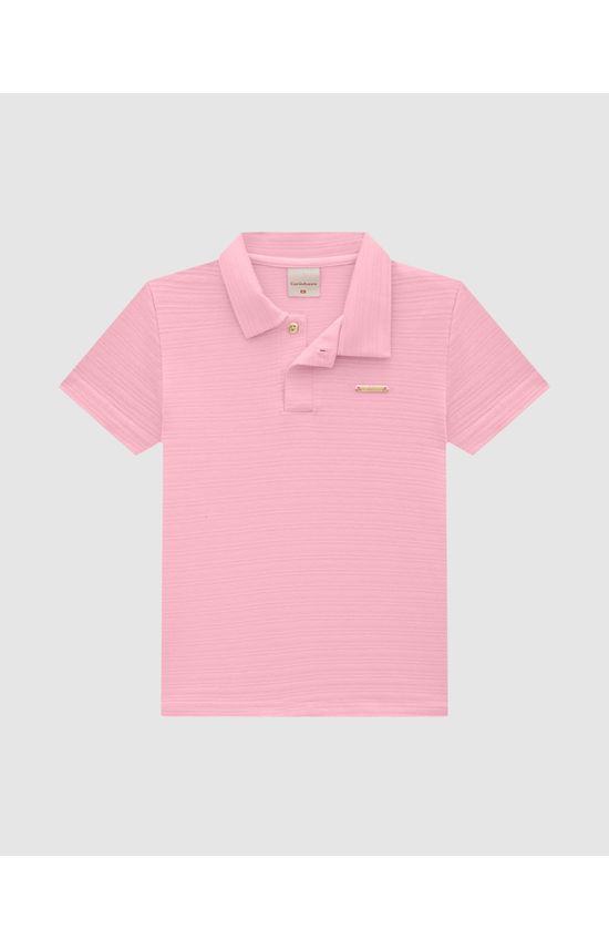 Blusa Menina Polo Em Malha Texturizada - Carinhoso