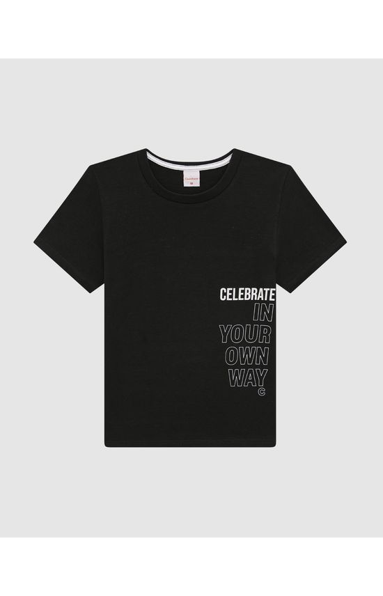 Camiseta Menino Celebrate In Your Own Way Em Malha Linho - Carinhoso