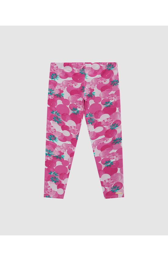 Calça Menina Legging Estampada Em Algodão - Carinhoso