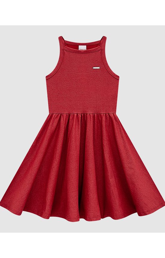 Vestido Menina Regata Em Algodão Com Glitter - Carinhoso